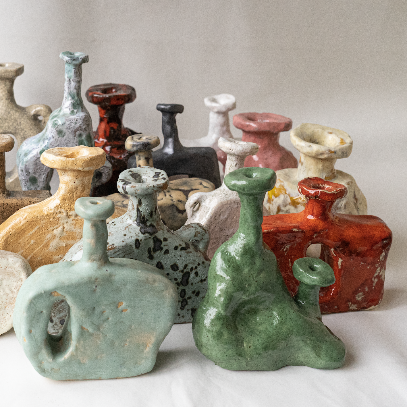 Jarrón Tiny verde doble